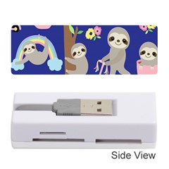 Hand Drawn Cute Sloth Pattern Background Memory Card Reader (stick) by Vaneshart