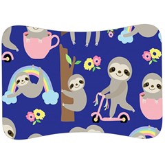 Hand Drawn Cute Sloth Pattern Background Velour Seat Head Rest Cushion by Vaneshart