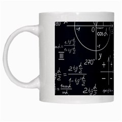 Mathematical Seamless Pattern With Geometric Shapes Formulas White Mugs by Vaneshart