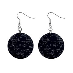 Mathematical Seamless Pattern With Geometric Shapes Formulas Mini Button Earrings by Vaneshart