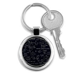 Mathematical Seamless Pattern With Geometric Shapes Formulas Key Chain (round) by Vaneshart