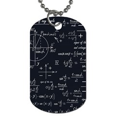 Mathematical Seamless Pattern With Geometric Shapes Formulas Dog Tag (two Sides) by Vaneshart