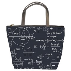 Mathematical Seamless Pattern With Geometric Shapes Formulas Bucket Bag by Vaneshart