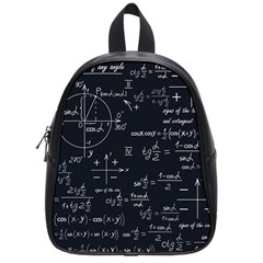 Mathematical Seamless Pattern With Geometric Shapes Formulas School Bag (small) by Vaneshart