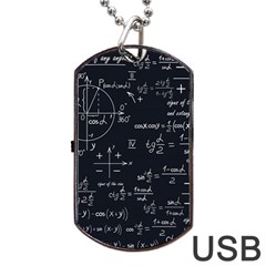 Mathematical Seamless Pattern With Geometric Shapes Formulas Dog Tag Usb Flash (two Sides) by Vaneshart