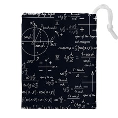 Mathematical Seamless Pattern With Geometric Shapes Formulas Drawstring Pouch (5xl) by Vaneshart