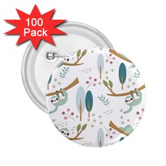 Pattern Sloth Woodland 2 25  Buttons (100 Pack)  by Vaneshart