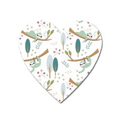 Pattern Sloth Woodland Heart Magnet by Vaneshart