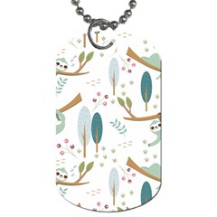 Pattern Sloth Woodland Dog Tag (one Side) by Vaneshart