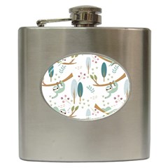 Pattern Sloth Woodland Hip Flask (6 Oz) by Vaneshart