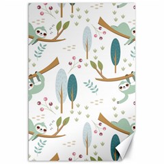 Pattern Sloth Woodland Canvas 20  X 30  by Vaneshart