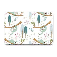 Pattern Sloth Woodland Small Doormat  by Vaneshart