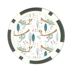 Pattern Sloth Woodland Poker Chip Card Guard by Vaneshart