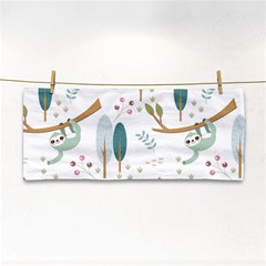 Pattern Sloth Woodland Hand Towel by Vaneshart