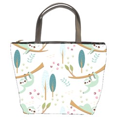 Pattern Sloth Woodland Bucket Bag by Vaneshart