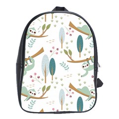 Pattern Sloth Woodland School Bag (large) by Vaneshart