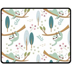 Pattern Sloth Woodland Fleece Blanket (medium)  by Vaneshart