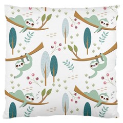 Pattern Sloth Woodland Large Cushion Case (two Sides) by Vaneshart