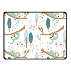 Pattern Sloth Woodland Double Sided Fleece Blanket (small)  by Vaneshart