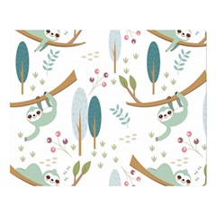 Pattern Sloth Woodland Double Sided Flano Blanket (large)  by Vaneshart