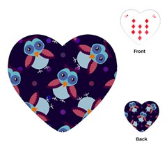 Owl Pattern Background Playing Cards Single Design (heart) by Vaneshart