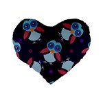 Owl Pattern Background Standard 16  Premium Heart Shape Cushions Back