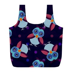 Owl Pattern Background Full Print Recycle Bag (l) by Vaneshart