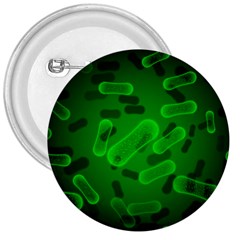 Green Rod Shaped Bacteria 3  Buttons by Vaneshart