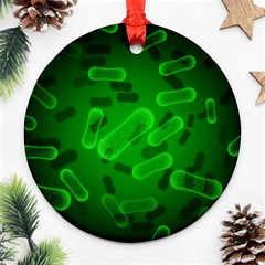 Green Rod Shaped Bacteria Ornament (round) by Vaneshart