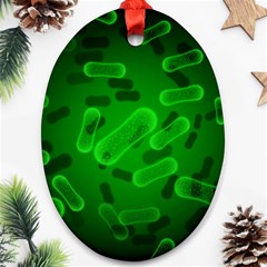 Green Rod Shaped Bacteria Ornament (oval) by Vaneshart