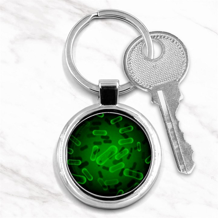 Green Rod Shaped Bacteria Key Chain (Round)