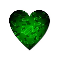 Green Rod Shaped Bacteria Heart Magnet by Vaneshart