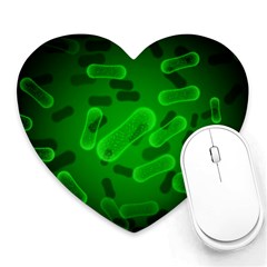 Green Rod Shaped Bacteria Heart Mousepads by Vaneshart