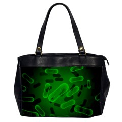 Green Rod Shaped Bacteria Oversize Office Handbag by Vaneshart