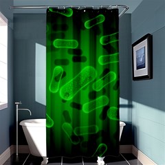 Green Rod Shaped Bacteria Shower Curtain 36  X 72  (stall)  by Vaneshart