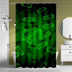 Green Rod Shaped Bacteria Shower Curtain 48  X 72  (small)  by Vaneshart