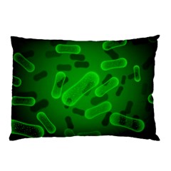 Green Rod Shaped Bacteria Pillow Case (two Sides) by Vaneshart