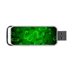 Green Rod Shaped Bacteria Portable Usb Flash (one Side) by Vaneshart