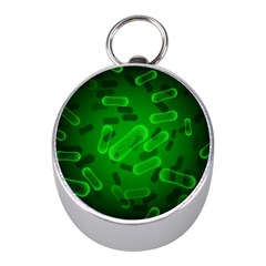 Green Rod Shaped Bacteria Mini Silver Compasses by Vaneshart