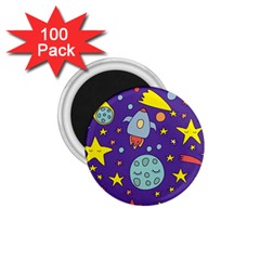 Card With Lovely Planets 1 75  Magnets (100 Pack)  by Vaneshart