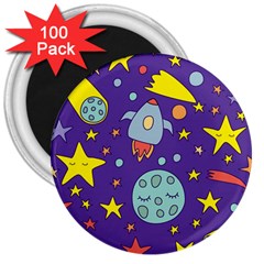 Card With Lovely Planets 3  Magnets (100 Pack) by Vaneshart