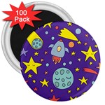 Card With Lovely Planets 3  Magnets (100 pack) Front