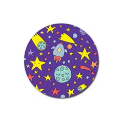 Card With Lovely Planets Magnet 3  (round) by Vaneshart