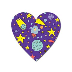 Card With Lovely Planets Heart Magnet by Vaneshart