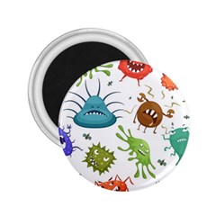 Dangerous Streptococcus Lactobacillus Staphylococcus Others Microbes Cartoon Style Vector Seamless 2 25  Magnets by Vaneshart