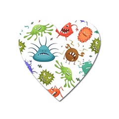 Dangerous Streptococcus Lactobacillus Staphylococcus Others Microbes Cartoon Style Vector Seamless Heart Magnet by Vaneshart