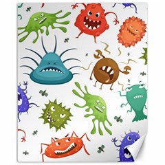 Dangerous Streptococcus Lactobacillus Staphylococcus Others Microbes Cartoon Style Vector Seamless Canvas 16  X 20  by Vaneshart