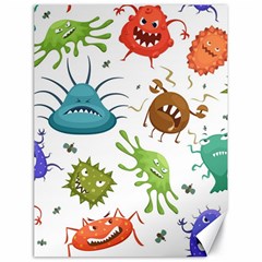 Dangerous Streptococcus Lactobacillus Staphylococcus Others Microbes Cartoon Style Vector Seamless Canvas 18  X 24  by Vaneshart