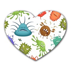 Dangerous Streptococcus Lactobacillus Staphylococcus Others Microbes Cartoon Style Vector Seamless Heart Mousepads by Vaneshart