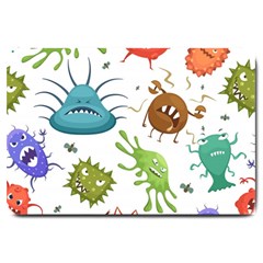 Dangerous Streptococcus Lactobacillus Staphylococcus Others Microbes Cartoon Style Vector Seamless Large Doormat  by Vaneshart